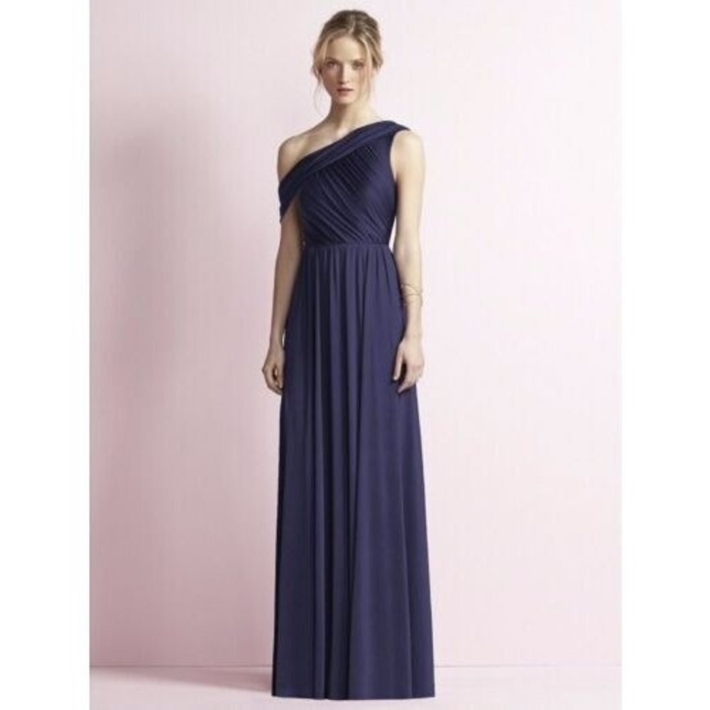 Jenny Yoo JY502 Maracaine Jersey Asymmetrical Shoulder Bridesmaid Dress Size 10